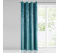 Eurofirany Pierre Cortina Terciopelo - Salón Dormitorio Moderno Clásico Ojales metálicos 1. 215 g/m², Poliéster, Turquesa Claro, 140X250cm