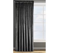 Eurofirany Rosa Cortina Opaca Terciopelo con Cinta de Cortina - 1 Unidad, Panel, Suave, Drapeado, Clásico, Elegante, Salón, Dormitorio, 200 g/m², 140x270 cm, Negro