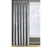 Eurofirany Rosa Cortina Opaca Terciopelo con Cinta de Cortina - 1 Unidad, Panel, Suave, Drapeado, Clásico, Elegante, Salón, Dormitorio, 200 g/m², 140x270 cm, Gris