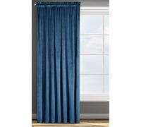 Eurofirany Rosa Cortina Opaca Terciopelo con Cinta de Cortina - 1 Unidad, Panel, Suave, Drapeado, Clásico, Elegante, Salón, Dormitorio, 200 g/m², 140x270 cm, Azul Oscuro