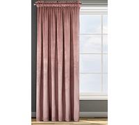 Eurofirany Rosa Cortina Opaca Terciopelo con Cinta de Cortina - 1 Unidad, Panel, Suave, Drapeado, Clásico, Elegante, Salón, Dormitorio, 200 g/m², 135x300 cm, Rosa Oscuro