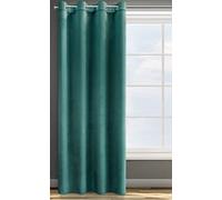 Eurofirany Rosa Cortina Opaca Terciopelo con Ojales - 1 Unidad, Panel, Suave, Drapeado, Clásico, Elegante, Salón, Dormitorio, 200 g/m², 140x250 cm, Turquesa Oscura