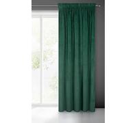 Eurofirany Villa Cortina Opaca Terciopelo con Cinta de Cortina - 1 Unidad, Panel, Suave, Clásico, Elegante, Salón, Dormitorio, Gruesa 290 g/m², 140x270 cm, Verde Oscuro