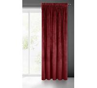 Eurofirany Villa Cortina Opaca Terciopelo con Cinta de Cortina - 1 Unidad, Panel, Suave, Clásico, Elegante, Salón, Dormitorio, Gruesa 290 g/m², 140x270 cm, Burdeos Oscuro