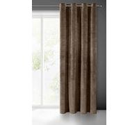 Eurofirany Villa Cortina Opaca Terciopelo con Ojales - 1 Unidad, Panel, Suave, Clásico, Elegante, Salón, Dormitorio, Gruesa 290 g/m², 140x250 cm, Marrón
