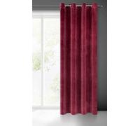 Eurofirany Villa Cortina Opaca Terciopelo con Ojales - 1 Unidad, Panel, Suave, Clásico, Elegante, Salón, Dormitorio, Gruesa 290 g/m², 140x250 cm, Burdeos