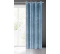Eurofirany Villa Cortina Opaca Terciopelo con Ojales-1 Unidad, Panel, Suave, Clásico, Elegante, Salón, Dormitorio, Gruesa 290 g/m, Azul, 140x250 cm
