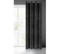 Eurofirany Villa Cortina Opaca Terciopelo con Ojales-1 Unidad, Panel, Suave, Clásico, Elegante, Salón, Dormitorio, Gruesa 290 g/m², Poliéster, Negro, 140x250 cm