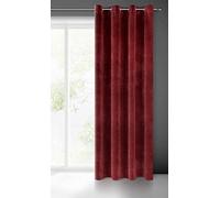 Eurofirany Villa Cortina Opaca Terciopelo con Ojales-1 Unidad, Panel, Suave, Clásico, Elegante, Salón, Dormitorio, Gruesa 290 g/m², Poliéster, Burdeos Oscuro, 140x250 cm
