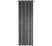 Eurofirany Villa Cortina Opaca Terciopelo con Ojales - 1 Unidad, Panel, Suave, Clásico, Elegante, Salón, Dormitorio, Gruesa 290 g/m², 140x250 cm, Gris Graphito