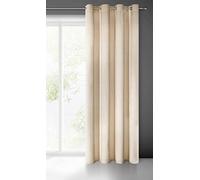 Eurofirany Villa Cortina Opaca Terciopelo con Ojales - 1 Unidad, Panel, Suave, Clásico, Elegante, Salón, Dormitorio, Gruesa 290 g/m², 140x250 cm, Beige