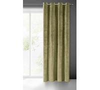 Eurofirany Villa Cortina Opaca Terciopelo con Ojales - 1 Unidad, Panel, Suave, Clásico, Elegante, Salón, Dormitorio, Gruesa 290 g/m², 140x250 cm, Oliva