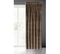 Eurofirany Villa Opaca Terciopelo con Cinta de Cortina-1 Unidad, Panel, Suave, Clásico, Elegante, Salón, Dormitorio, Gruesa 290 g/m, Marrón, 140x270 cm