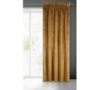 Eurofirany Villa Opaca Terciopelo con Cinta de Cortina-1 Unidad, Panel, Suave, Clásico, Elegante, Salón, Dormitorio, Gruesa 290 g/m², Velvet, Miel, 140x270 cm