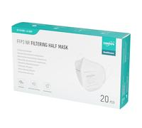 EUROPAPA 20 mascarillas FFP3 blancas, 5 capas, protección contra el polvo, higiénico, embalaje individual, certificado EN149:2001+A1:2009, EU2016/425