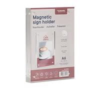 EUROPEL Soporte magnético para letreros A6, vertical u horizontal, acrílico, 2 x 10 mm, soporte para menús y folletos para restaurantes, hoteles, conferencias y recepciones, de pie y de doble cara