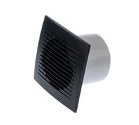 EUROPLAST Ø 100mm Extractor de Baño - Extractor de Aire Silencioso Antracita - Ventilador de Pared para Cocina, Garaje, WC