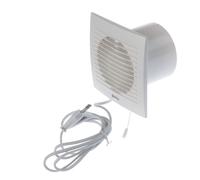 EUROPLAST Ø 125mm Extractor de Baño - Extractor de Aire Silencioso Blanco - Ventilador de Pared para Cocina, Garaje, WC - Con Cable