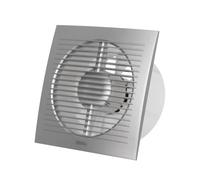 EUROPLAST Ø 125mm Extractor de Baño - Extractor de Aire Silencioso Plata - Ventilador de Pared para Cocina, Garaje, WC