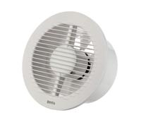 EUROPLAST Ø 150mm Extractor de Baño con Temporizador - Extractor de Aire Silencioso Blanco - Ventilador de Pared para Cocina, Garaje, WC
