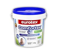 EUROTEX Pintura Higienizante Comfortex AG+ con Tecnología de Iones de Plata - Pintura Plástica Blanca Interior y Exterior - Evita el crecimiento de Virus y Microorganismos (5 Kg)