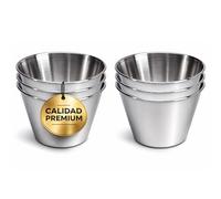 EUROXANTY 6 Flaneras de acero inoxidable, Flaneras individuales, Moldes para repostería, Molde para flan, Flanera para postres, Para repostería, Para salsas, Antiadherente, Gelatina, Ø8 cm