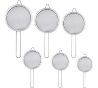 Euroxanty Colador de Cocina 6 Piezas | Acero Inoxidable | Malla Fina | Utensilio de Cocina