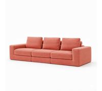 EUROXANTY COMPRIMIBLE Oasis | Sofa Modular de 3 plazas. Fabricado en Tela de Lana Resistente al Desgaste e Interior con Espuma polimérica de Alta Densidad. Disponibilidad inmediata. 250x90x70 Rosa
