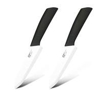 EUROXANTY Cuchillo con Hoja cerámica | Cerámica de Zirconia | Hoja extra Afilada | Resistente a la abrasión | Mango ergonómico | Corte preciso | 20 cm | (Negro 27 cm 2 UNIDADES)