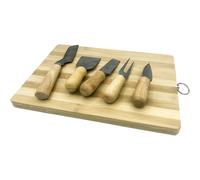 Euroxanty EUROXANTY Set Utensilios para Queso Juego PACK | Pack para Quesos | Tabla de Bambú | Amantes del Queso | Cuchillos para Queso | Tabla Cortar Queso