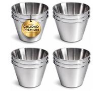 EUROXANTY Flaneras acero inoxidable, Flaneras individuales, Pack 12 unidades, Ø9 cm, Moldes repostería, Molde flan, Postres, Repostería, Salsas, Antiadherente, Gelatina