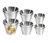 EUROXANTY Flaneras acero inoxidable, Flaneras individuales, Pack 12 unidades, Pack Ø7,8,9 cm, Moldes repostería, Molde flan, Postres, Repostería, Salsas, Antiadherente, Gelatina