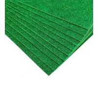 EVA 10 piezas de papel de esponja brillante con purpurina, papel de espuma grueso, divertido para cumpleaños, verde oscuro
