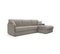 Evans sofá esquinero convertible en tela impermeable 252 cm izquierdo (mat. 140x197) taupe