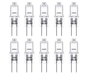 EvaStary Bombilla Halógena G4 20W 12V Regulable, Blanco Cálido 2800K 300LM, Ángulo de Haz 360°, G4 Lámpara de Base de Pin, Bombillas Halógenas para Luces de Gabinete, Campanas Extractoras, 10 Piezas