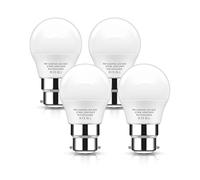 EvaStary Bombilla LED de bayoneta B22, 5 W, equivalente a G45 P45, forma de pelota de golf, 40 W, 3000 K, blanco cálido, no regulable, 4 unidades