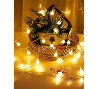EvaStary Cadena de bombillas LED, 6M 40 Cadena de luces LED, Globo de luces, Blanco cálido, Impermeable, Alimentado por USB, Luces decorativas para jardín, dormitorio, balcón, fiesta, terraza