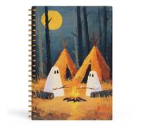 Evcprz Cuaderno de espiral gótico con diseño de fogata de campamento de 5.5 | Regalos para amantes de los campamentos para mujeres y hombres, cuaderno de tapa dura para el trabajo, estudio