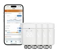 Eve Thermo (Matter, 4ª Gen) Lote de 4: Válvula termostática Inteligente para radiador, Control automático de Temperatura, Apple Home, Alexa, SmartThings, Google Home, req. Router de Borde Thread