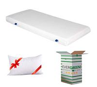 EvergreenWeb - Colchón 85x200 de espumación Alto 15 cm + Almohada Viscoelástica Gratiuita, Revestimiento en Air Space, Tejido Transpirable, Ortopédico, para Todas Camas - Blanco