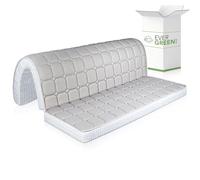 EVERGREENWEB - Colchón Clic clac de Matrimonio 160x190 cm h 10 para sofá Cama con Espuma viscoelástica, Plegable, Pliegue en el Asiento, Ortopédico, hipoalergénico, Cordones de fijación
