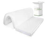 EVERGREENWEB - Colchón Clic clac Doble 140x190 cm h 10 para sofá Cama, Plegable, Pliegue en el Asiento, Funda ortopédica de Poliuretano, Blanco, hipoalergénico, Cordones de fijación Bed Sofa