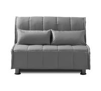 EVERGREENWEB Sofá-Cama 2 Plazas Convertible 2 en 1 con Colchón Doble Ortopédico Plegable 120x190 cm, Funda Gris Extraíble Lavable, Cojines Incluidos, Estructura Reforzada en Metal con 4 Pies | EVENING