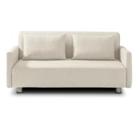EVERGREENWEB Sofa Cama 2 Plazas Convertible 2 en 1 con Colchón Doble Ortopédico Plegable 140x190 cm, Funda Beige Extraíble Lavable, Cojines Incluidos, Estructura Reforzada en Metal con 4 Pies | Edith