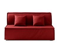 EVERGREENWEB Sofá-Cama 2 Plazas Convertible 2 en 1 con Colchón Doble Ortopédico Plegable 140x190cm, Funda Burdeos Extraíble Lavable, Cojines Incluidos, Estructura Reforzada en Metal con 4 Pies | ELLEN