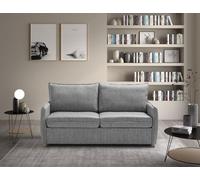 EVERGREENWEB Sofá-Cama 2 Plazas Convertible con Colchón Viscoelástico Plegable, Funda Tejido Gris, Respaldo Doble Cojín Extraíble Lavable, Estructura Reforzada en Metal con 4 Pies de Madera | Grace