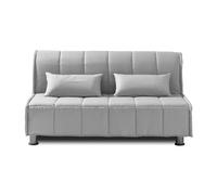 EVERGREENWEB Sofá-Cama 3 Plazas Convertible 2 en 1 con Colchón Doble Ortopédico Plegable 160x190 cm, Funda Gris Extraíble Lavable, Cojines Incluidos, Estructura Reforzada en Metal con 4 Pies | EVENING
