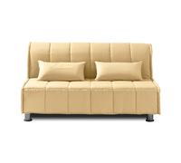 EVERGREENWEB Sofá-Cama 3 Plazas Convertible 2 en 1 con Colchón Doble Ortopédico Plegable 160x190 cm, Funda Beige Extraíble Lavable, Cojines Incluidos, Estructura Reforzada en Metal con 4 Pies, EVENING