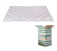 EvergreenWeb - Topper Colchón 160x200 en Látex 7 cm de Altura - Protector de Colchón, Acolchado de 100% Efecto Arco Suave Hipoalergénico, Futón Ortopédico, Forro Blanco Antiácaros