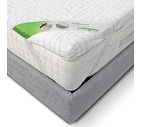 EVERGREENWEB - Topper Viscoelástico Una Plaza y Media 120x200 cm Alto 6 cm, Corrector de Colchón, Cubrecolchón con Funda Hipoalergénica, con Plato de Masaje, 4 Esquinas Elásticas, Made in Italy| Eden